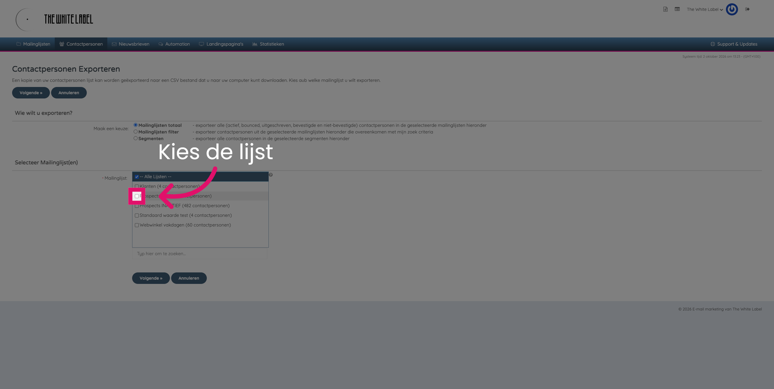 Stap 4: Aantal contactpersonen instellen