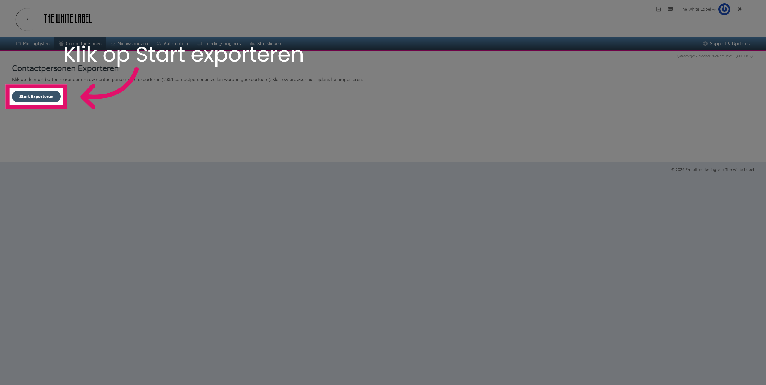 Stap 12: Start exportproces